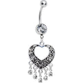 BodyCandy Crystalline Gem Hollow Heart Chandelier Belly Ring — main product shot