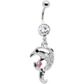 BodyCandy Clear Pink Gem Splash Dolphin Belly Ring — main product shot