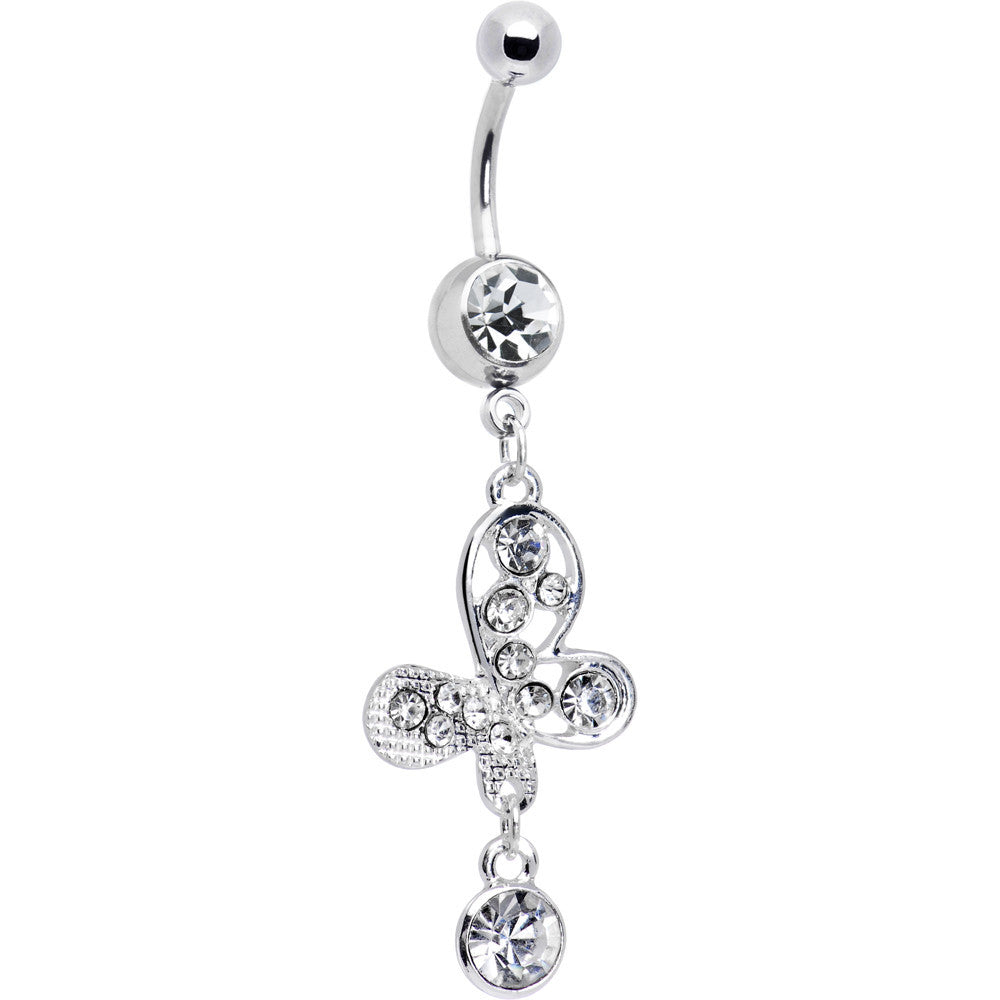 BodyCandy Clear Gem Modernistic Artistic Belly Ring — main product shot