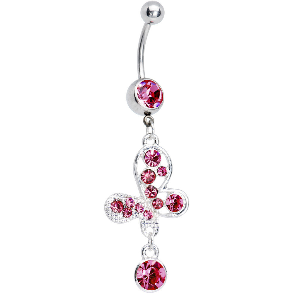 BodyCandy Pink Gem Modernistic Artistic Belly Ring — main product shot