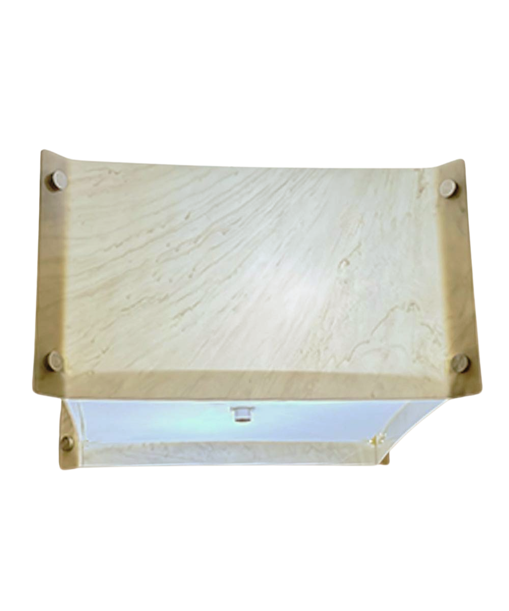 Pop Steady Flush Mount Conversion Kit 16"w Faux Marbled Alabaster Shade – LampsUSA