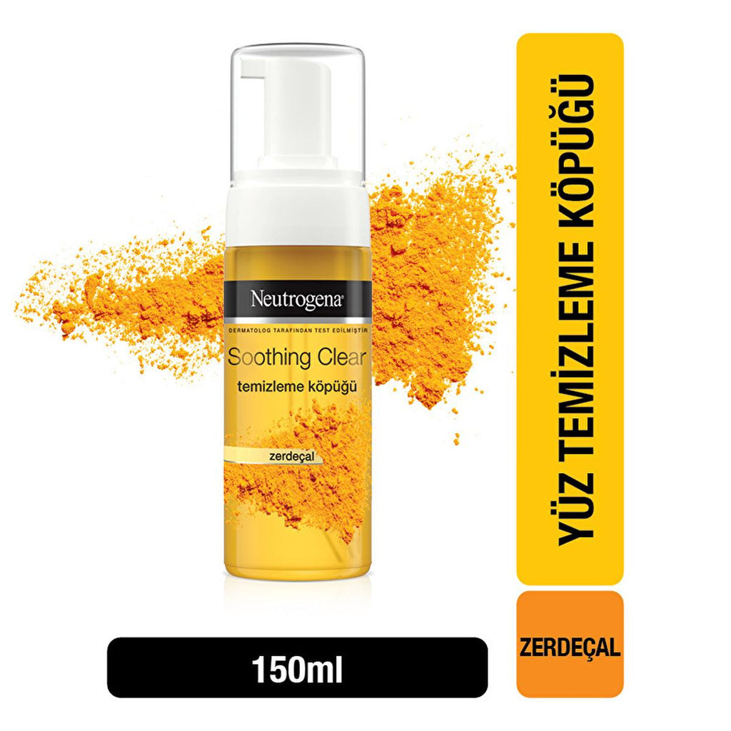 Neutrogena Soothing Clear Turmeric Facial Cleansing Foam: Gentle Oil-Free Face Wash for Sensitive & Acne Prone Skin (5.07 fl oz)