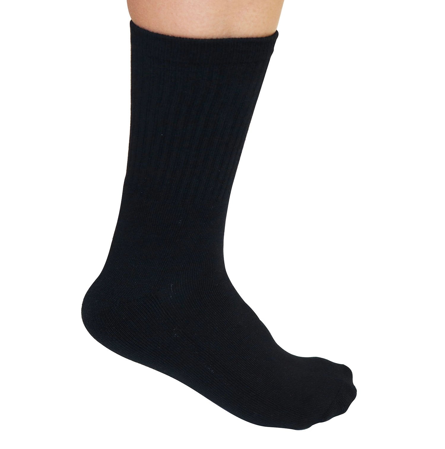 Spun Bamboo 3/4 Crew Black Bamboo Viscose Socks — main product shot