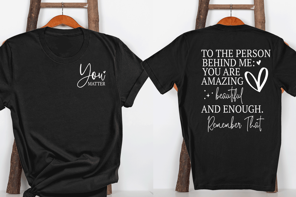 A Blessed Texas Mess Boutique Dear Person Behind Me Sweatshirt, Aesthetic T shirt, You matter, Inspirational… — construction detail