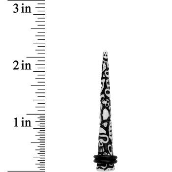 BodyCandy 0G Black White Resin Native Skull Taper — lifestyle context