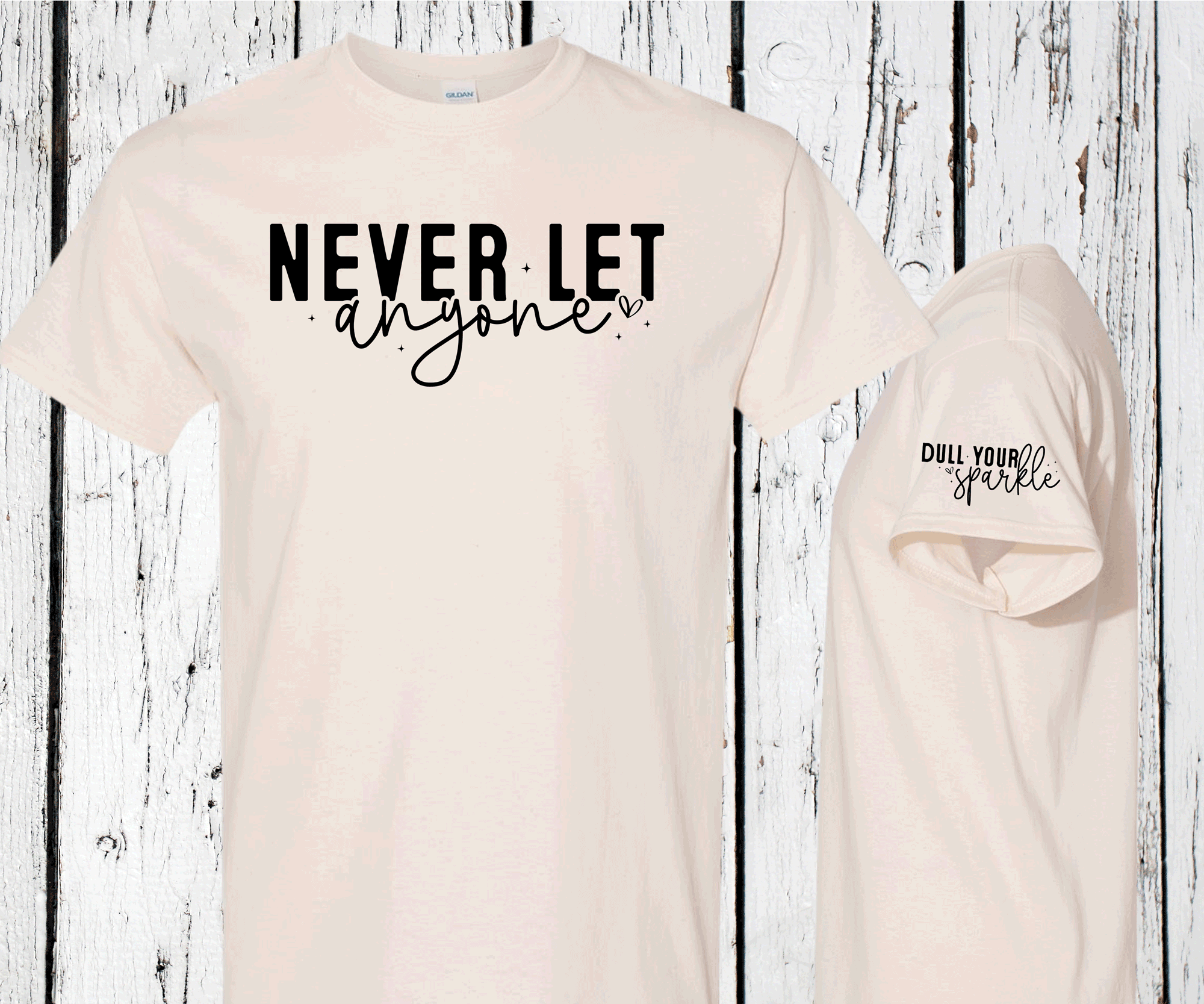 A Blessed Texas Mess Boutique Never let anyone Dull yuou Sparkle, Sleeve print crewneck, Mental Health… — construction detail
