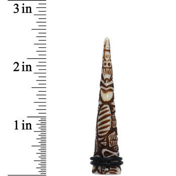 BodyCandy 1/2 Brown White Resin Native Skull Taper — lifestyle context