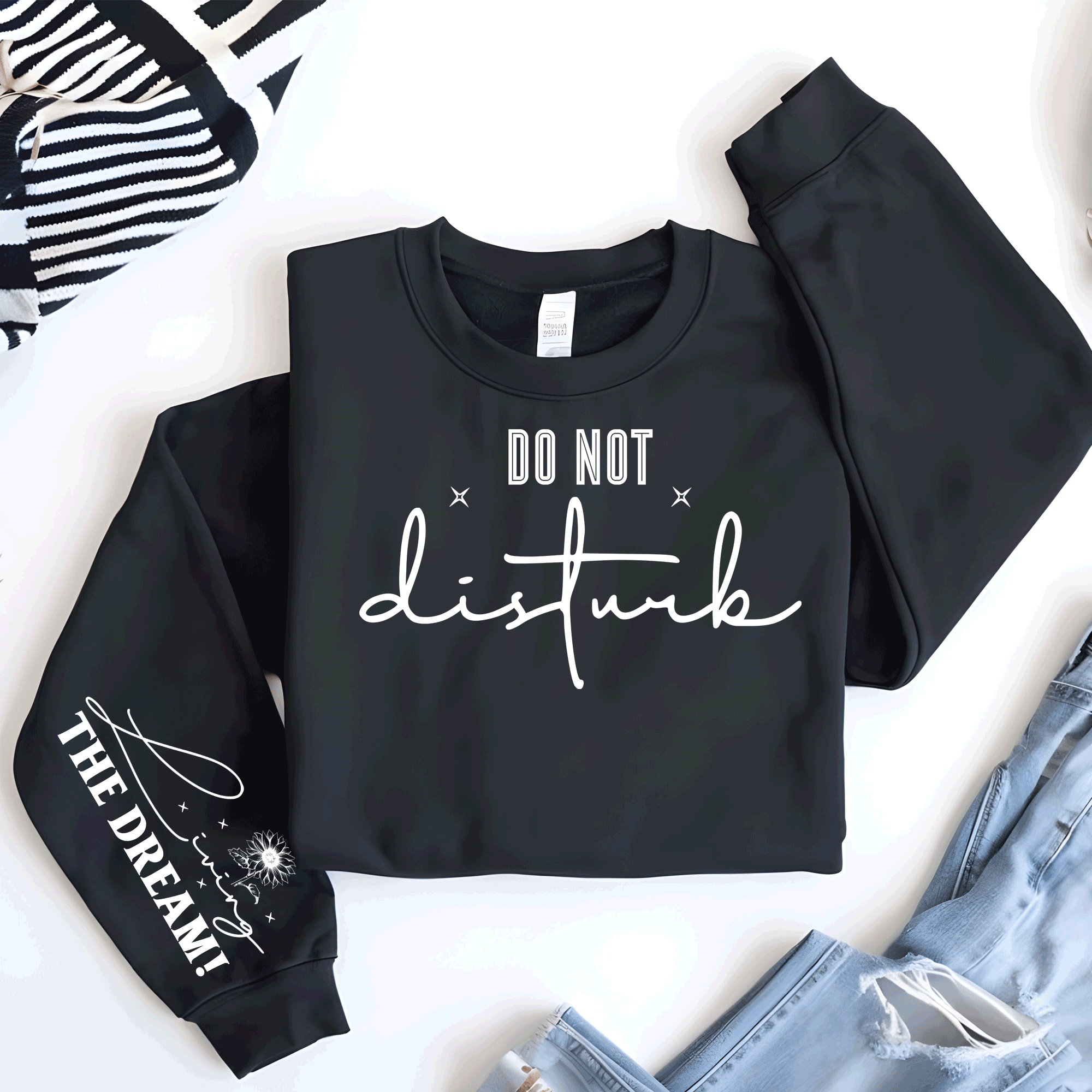 A Blessed Texas Mess Boutique Do Not Disturb, Living the Dream Mental Health Awareness, self love… — A Blessed Texas Mess Boutique branding close-up