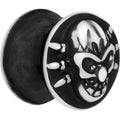 BodyCandy 9/16 Black White Resin Skull Saddle Plug — main product shot