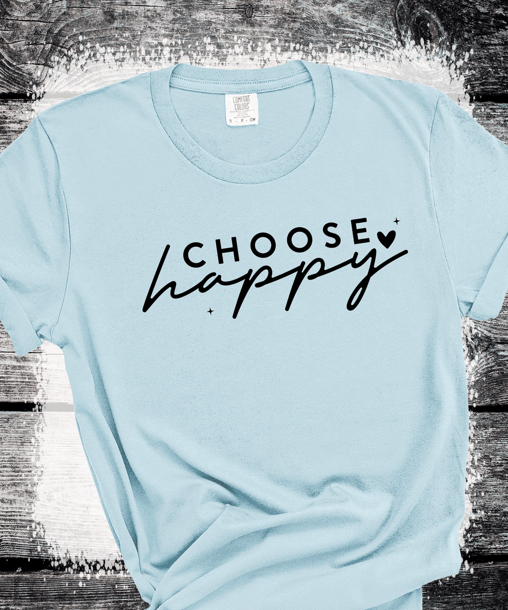 A Blessed Texas Mess Boutique Choose Happy Sweatshirt, Choose Happy t shirt , Positive Vibes Sweatshirt,… — construction detail