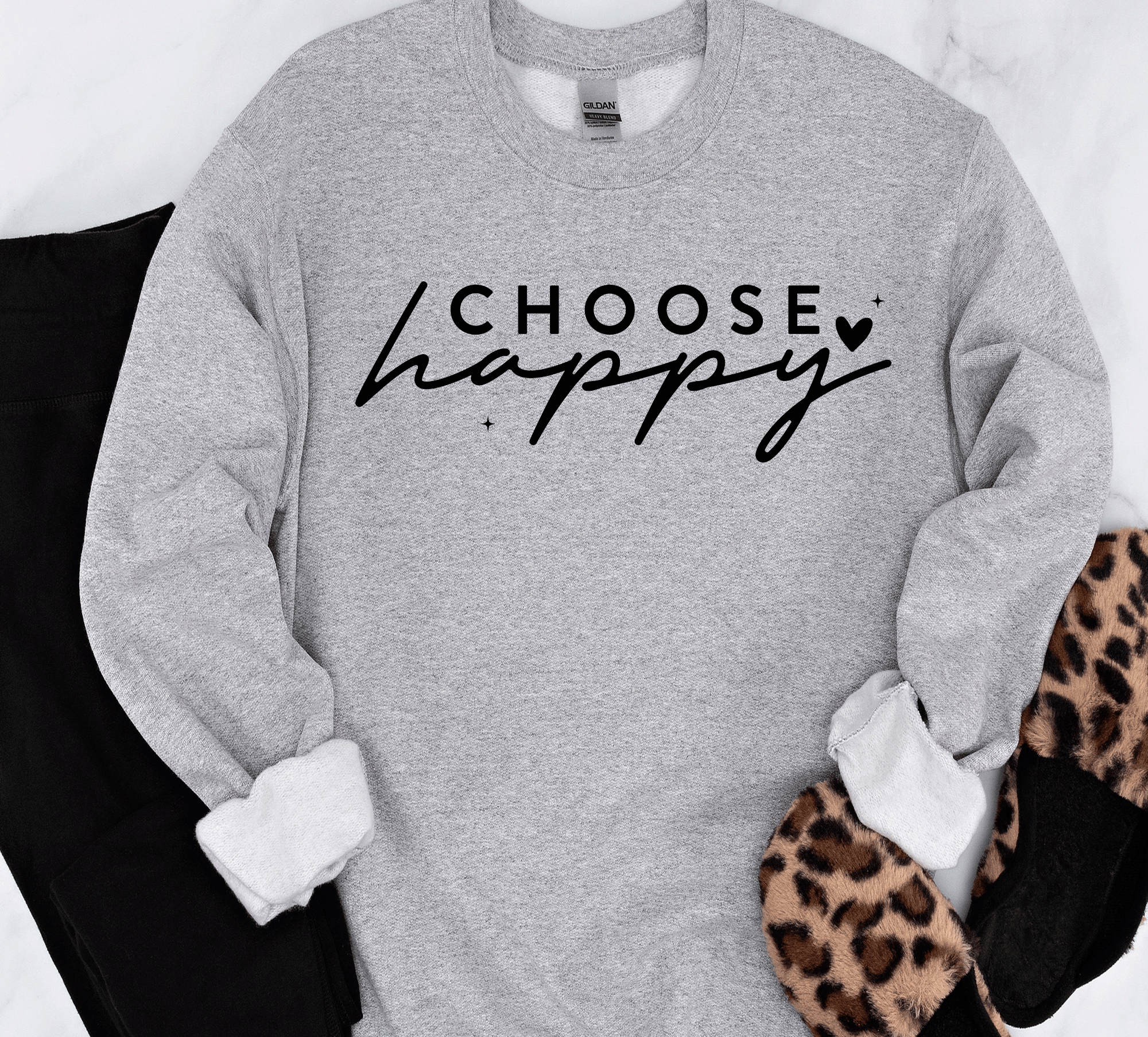 A Blessed Texas Mess Boutique Choose Happy Sweatshirt, Choose Happy t shirt , Positive Vibes Sweatshirt,… — lifestyle worn / used context