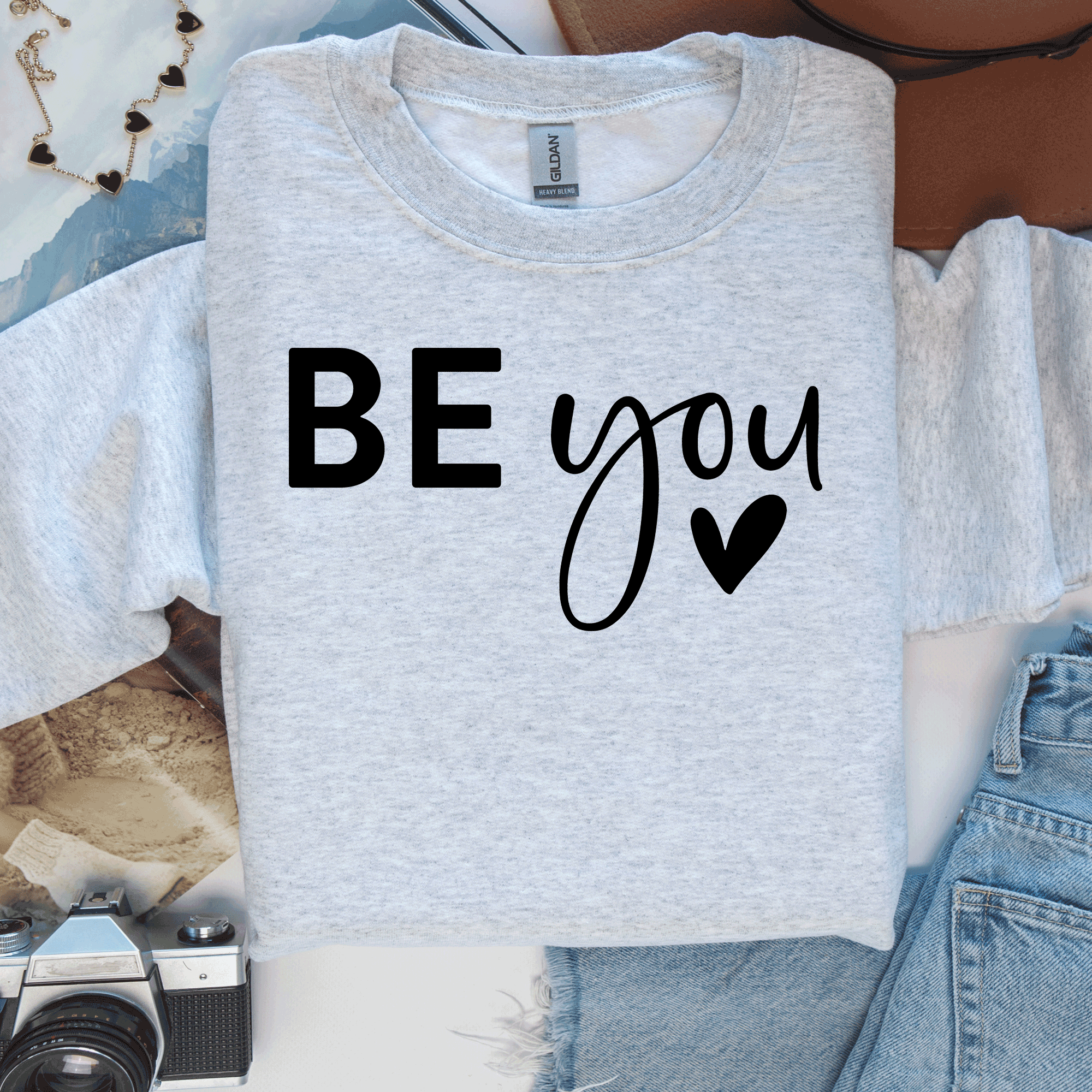 A Blessed Texas Mess Boutique Be You Sweatshirt, You are Enough Sweater, Motivational Sweatshirt,… — construction detail