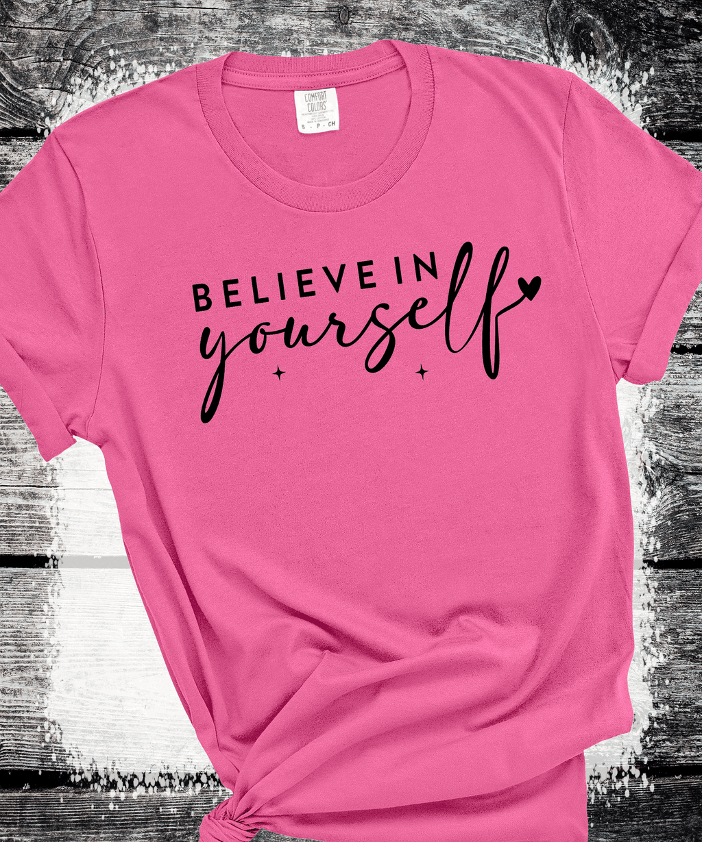 A Blessed Texas Mess Boutique Believe In Yourself Sweatshirt, Believe in yourself Shirts, Be Yourself,… — dtf / graphic shirts category context
