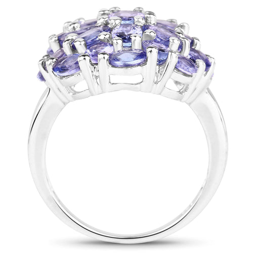 7.08 Carat Genuine Tanzanite .925 Sterling Silver Ring