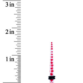 BodyCandy 6G White Red Heart Acrylic Ear Taper — lifestyle context