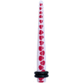 BodyCandy 4G White Red Heart Acrylic Ear Taper — main product shot