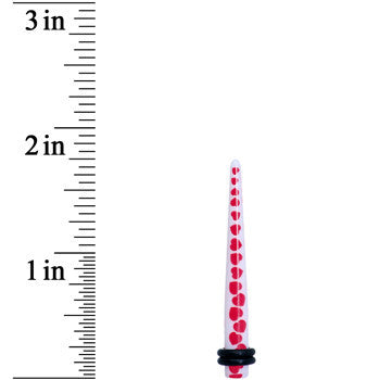 BodyCandy 4G White Red Heart Acrylic Ear Taper — lifestyle context