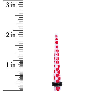 BodyCandy 2G White Red Heart Acrylic Ear Taper — lifestyle context