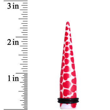 BodyCandy 00G White Red Heart Acrylic Ear Taper — lifestyle context
