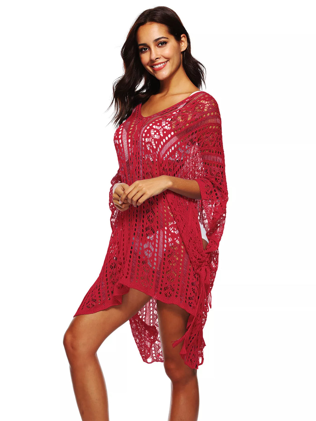 Crochet Knit V-Neck Cover-Up