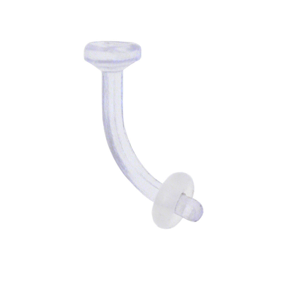 BodyCandy 14G curved barbell CLEAR RETAINER 3/8 — main product shot