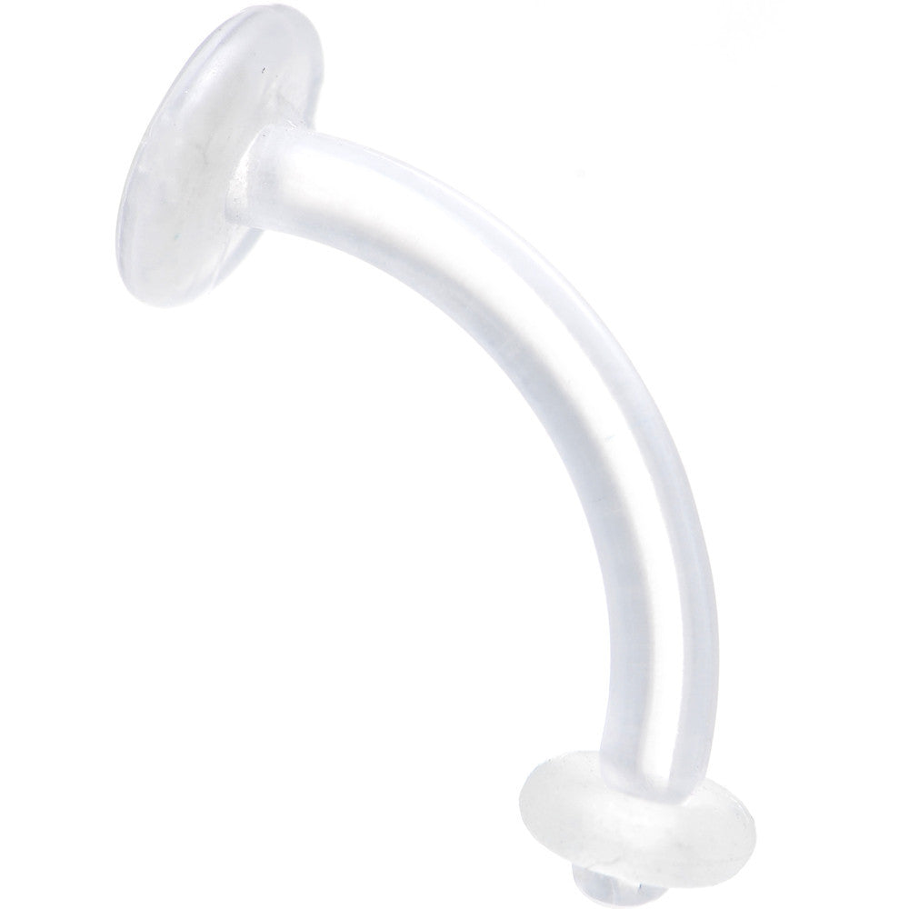 BodyCandy 14G curved barbell CLEAR RETAINER 7/16 — main product shot