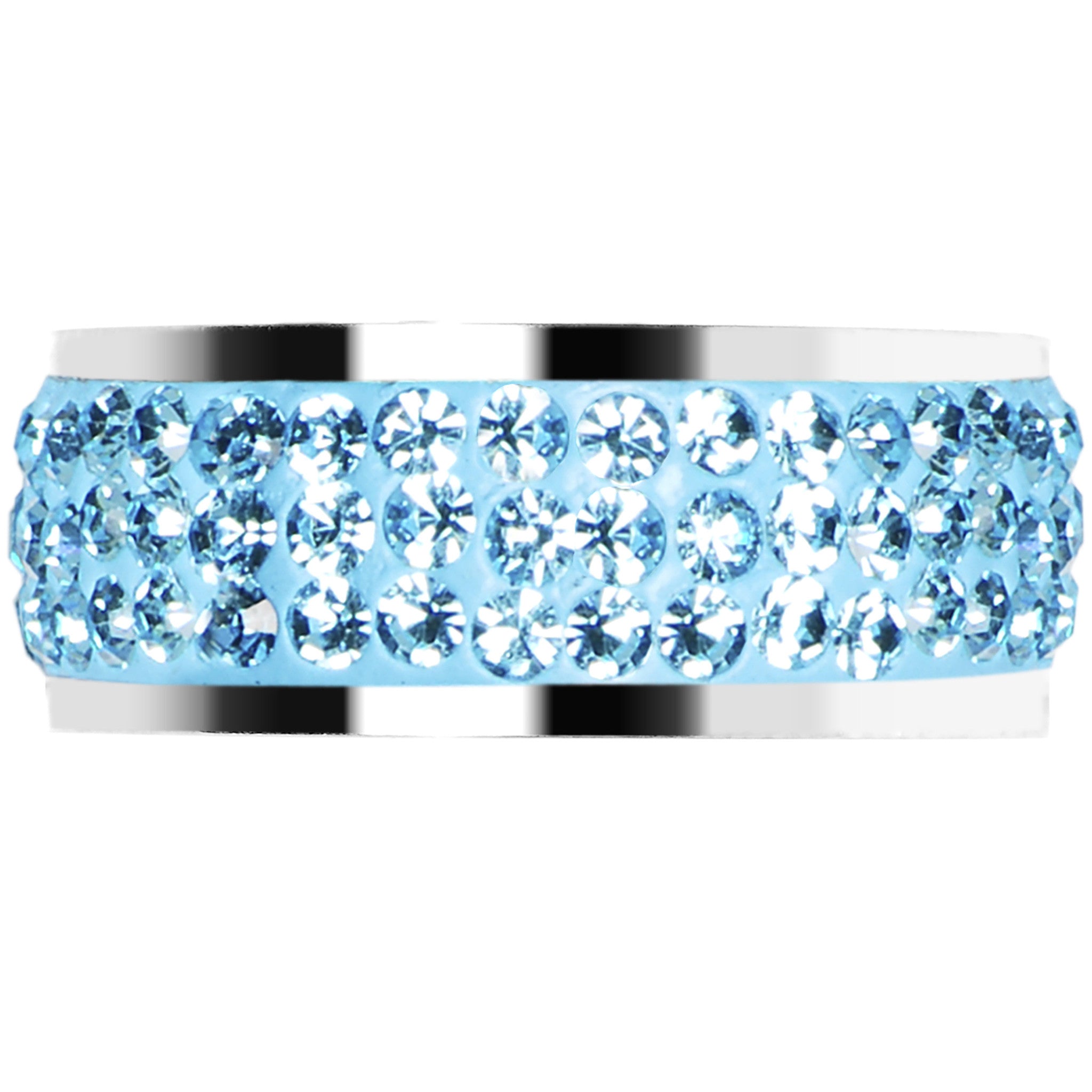 BodyCandy Size 6 - Aqua Crystal Ferido Ring — detail close-up