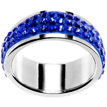 BodyCandy Size 6 - Blue Crystal Ferido Ring — side view