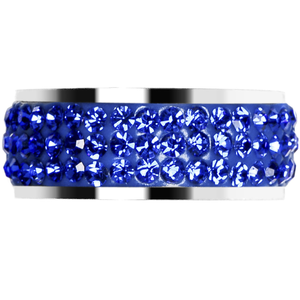 BodyCandy Size 6 - Blue Crystal Ferido Ring — detail close-up