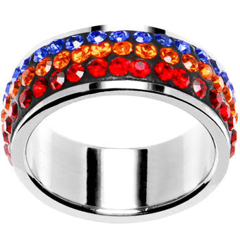 BodyCandy Size 6 - Rainbow Crystal Ferido Ring — side view