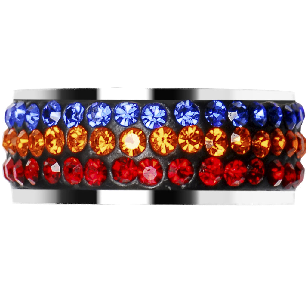 BodyCandy Size 6 - Rainbow Crystal Ferido Ring — detail close-up