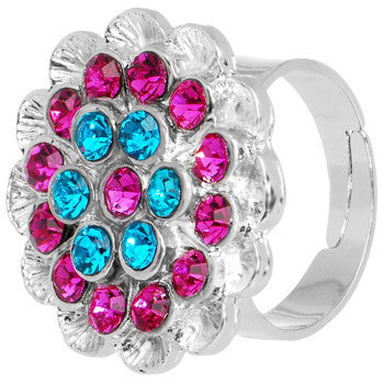BodyCandy Lovey-Dovey Flower Adjustable Ring — detail close-up