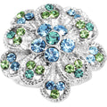 BodyCandy Blue Green Passionate Petals Flower Adjustable Ring — main product shot