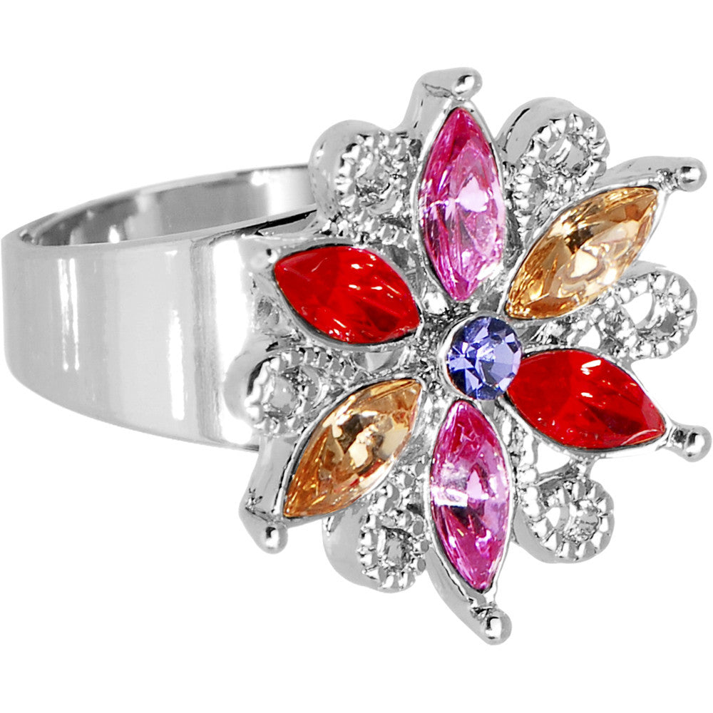 BodyCandy Fanciful Flower Adjustable Ring — main product shot
