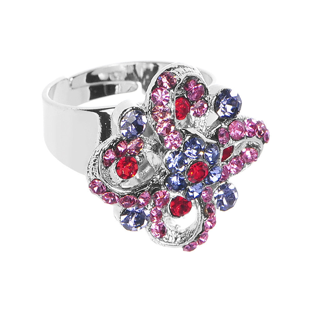 BodyCandy Dazzling Impressions Flower Adjustable Ring — main product shot