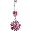 BodyCandy Pink Gem Bouquet of Flowers Belly Ring — main product shot