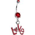 BodyCandy Ruby Red Gem Love Belly Ring — main product shot
