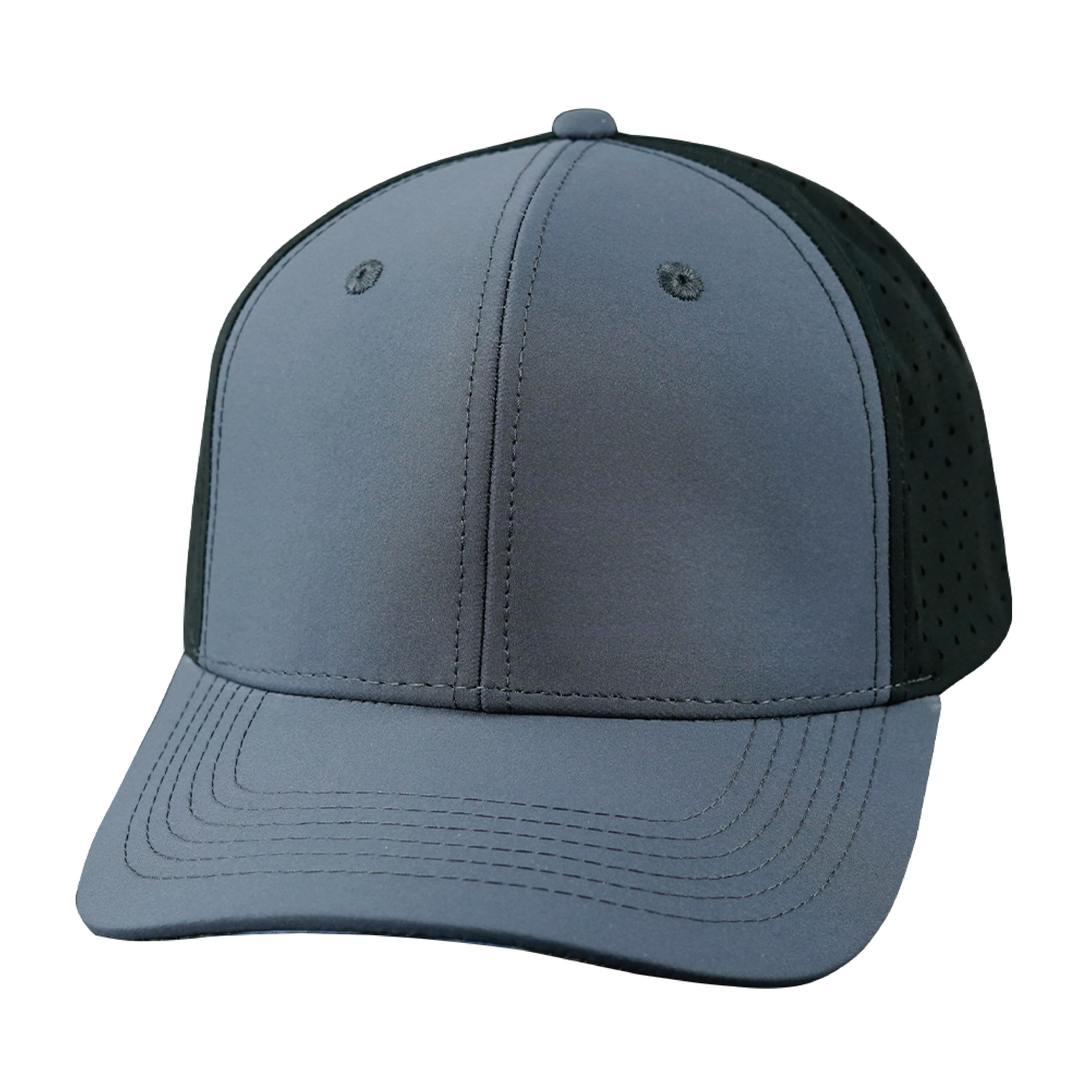 The Heartbeat Brand Blank 6 Panel Hat — Charcoal / Black (Unisex) — main product shot