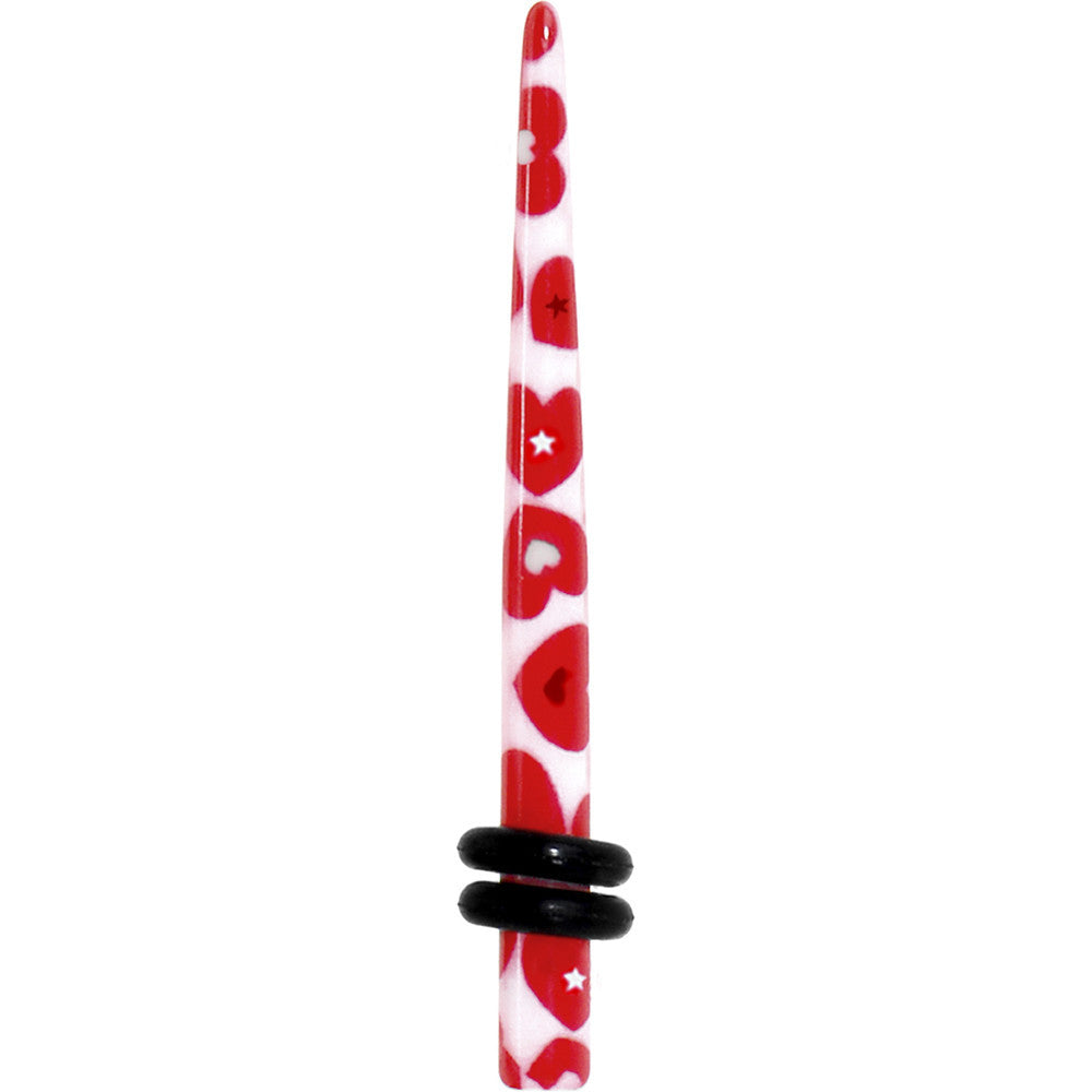 BodyCandy 8G Lovely Red Heart Acrylic Ear Taper — main product shot