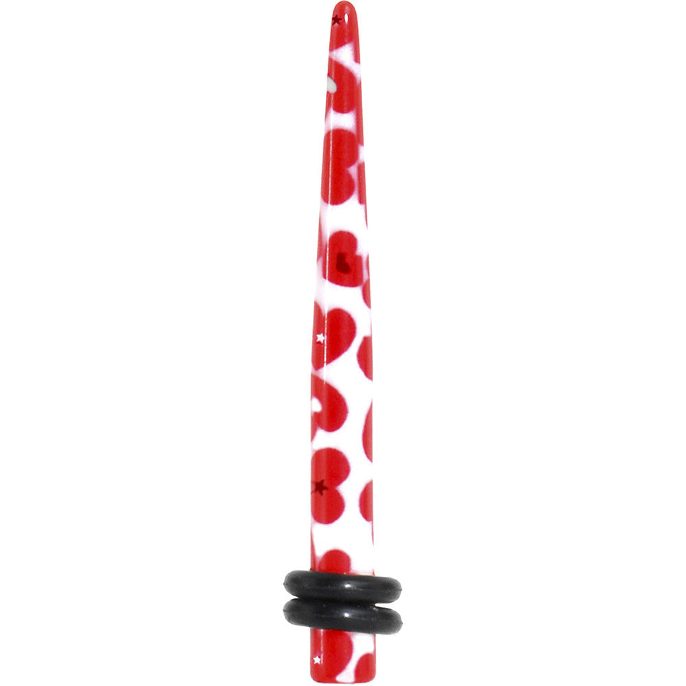 BodyCandy 6G Lovely Red Heart Acrylic Ear Taper — main product shot