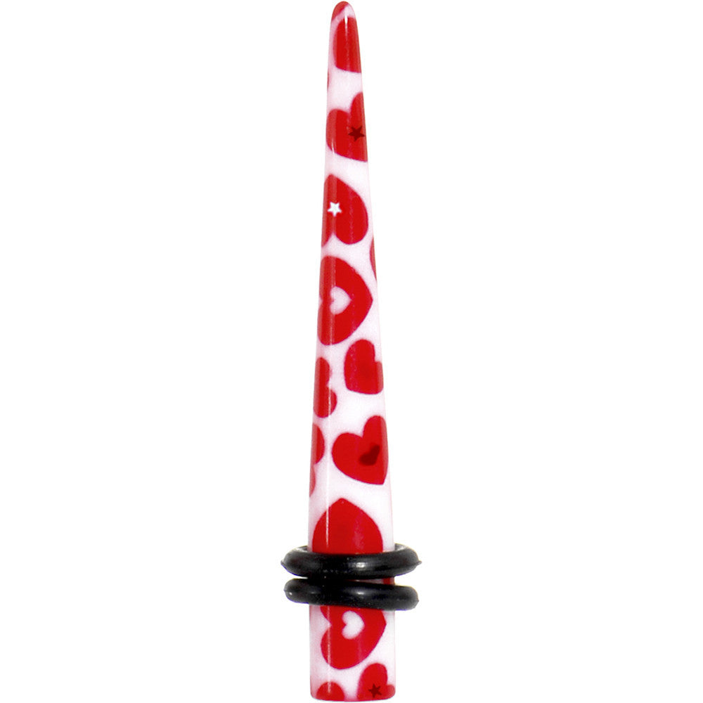 BodyCandy 4G Lovely Red Heart Acrylic Ear Taper — main product shot