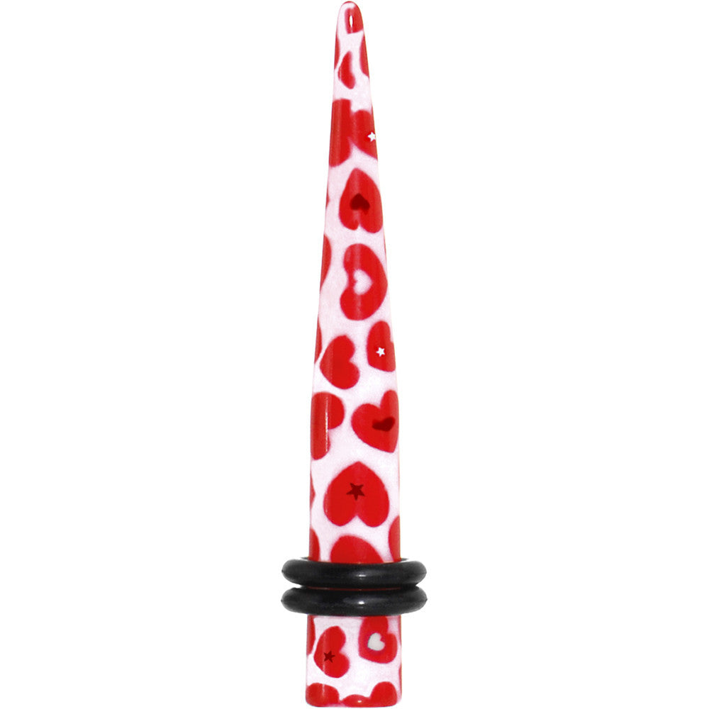 BodyCandy 2G Lovely Red Heart Acrylic Ear Taper — main product shot