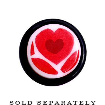 BodyCandy 2G Lovely Red Heart Acrylic Ear Taper — detail close-up