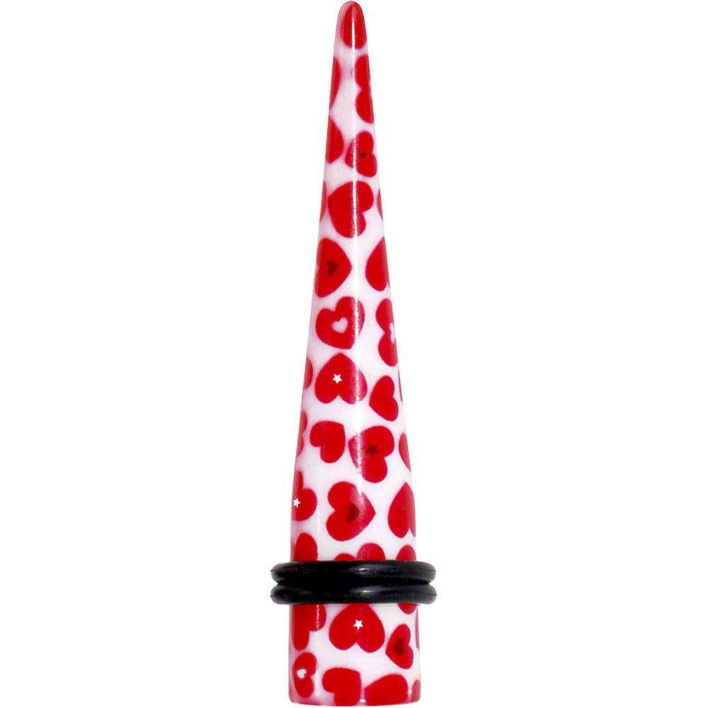 BodyCandy 00G Lovely Red Heart Acrylic Ear Taper — main product shot