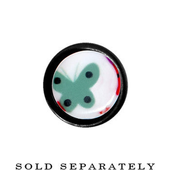 BodyCandy 8G Multi Color Butterfly Acrylic Ear Taper — detail close-up