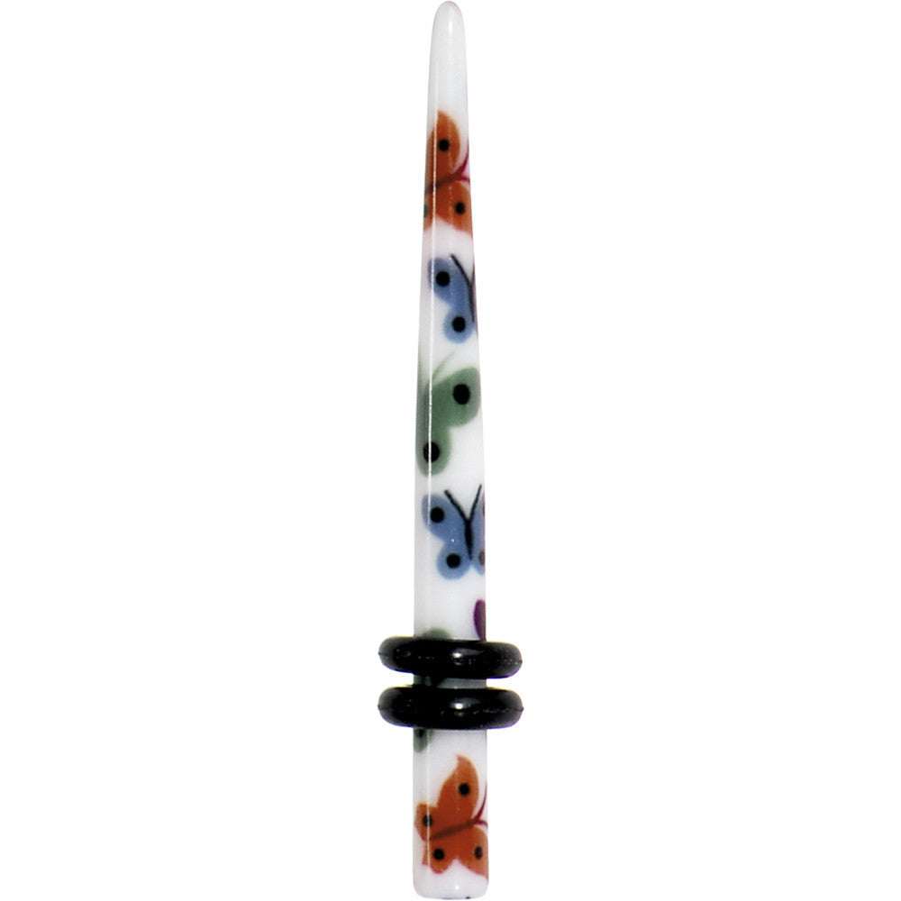 BodyCandy 8G Multi Color Butterfly Acrylic Ear Taper — main product shot