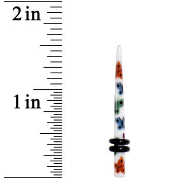 BodyCandy 8G Multi Color Butterfly Acrylic Ear Taper — lifestyle context