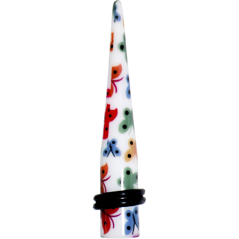 BodyCandy 0G Multi Color Butterfly Acrylic Ear Taper — main product shot
