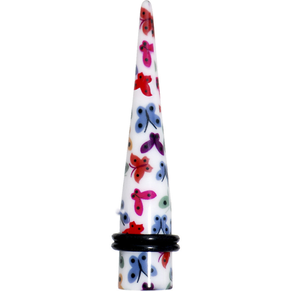 BodyCandy 00G Multi Color Butterfly Acrylic Ear Taper — main product shot