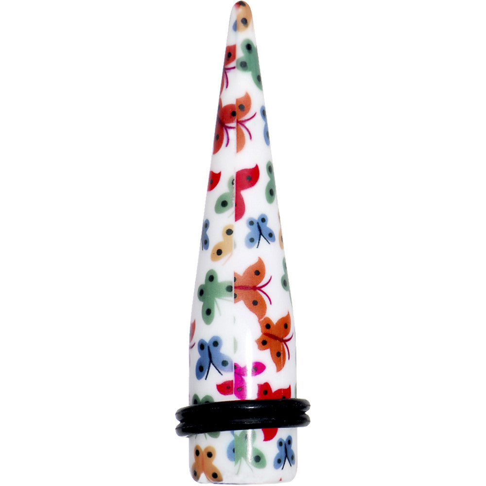 BodyCandy 9/16 Multi Color Butterfly Acrylic Ear Taper — main product shot